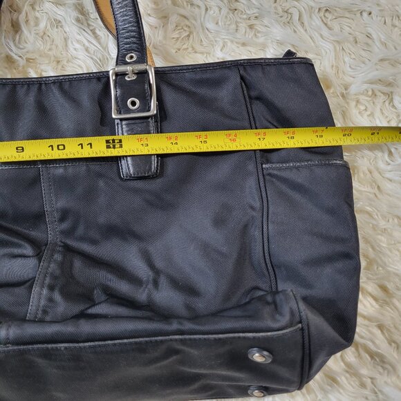 Coach Black Nylon / Leather Tote Bag Handcrafted in Turkey - Picture 12 of 16